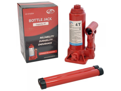 Домкрат гидравлический 4 т бутылочный, в коробке, красный от AUTOVIRAZH Домкрат гидравлический 4 т бутылочный, в коробке, красный