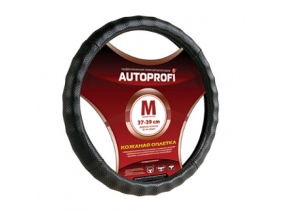 Оплетка "АВТОПРОФИ" нат.кожа перфорир.ребристая (черная) AP-396 ВК M 1/20