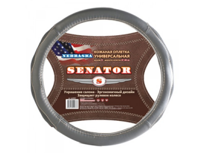 Оплетка "SENATOR" кожаная Nebraska Серый L от AZARD Оплетка "SENATOR" кожаная Nebraska Серый L