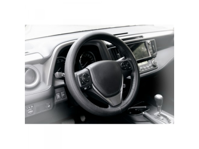 Оплетка гладкая+перфор. иск. кожа, черная, 37-39 см/М