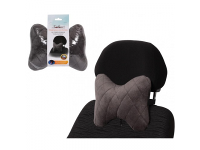 Подушка-косточка на подгол."Алькантара", ткань, 1 шт., серая от Airline Подушка-косточка на подгол."Алькантара", ткань, 1 шт., серая