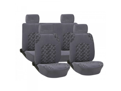 Чехлы на автомобильные сиденья жаккард 10 предметов темно-серые от AUTOVIRAZH Чехлы на автомобильные сиденья жаккард 10 предметов темно-серые