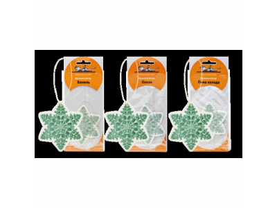 Ароматизатор воздуха подвесной AIRLINE бумажный "Снежинка" пина-колада