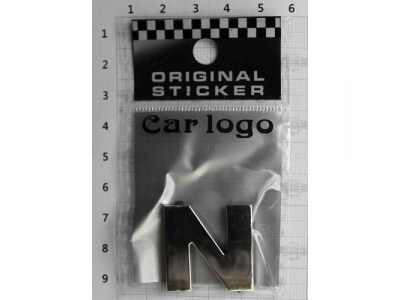 Буква N 3D для авто (28x27x3) хром. 3М шрифт DIY от SDS Буква N 3D для авто (28x27x3) хром. 3М шрифт DIY