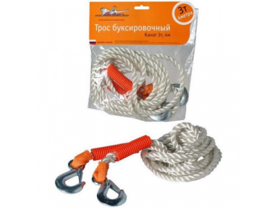 Трос буксировочный канат AIRLANE 3т, 4м, 2крюка от Airline Трос буксировочный канат AIRLANE 3т, 4м, 2крюка