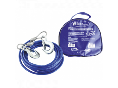 Трос буксировочный металлический General Technologies 5т 6мм с крюками от GENERAL TECHNOLOGIES Трос буксировочный металлический General Technologies 5т 6мм с крюками