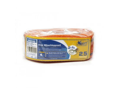 Трос буксировочный 2,5 тонны (2 мет. кр.) полипроп. от KRAFT Трос буксировочный 2,5 тонны (2 мет. кр.) полипроп.
