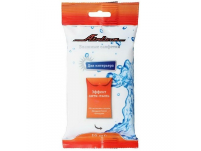 Салфетки влажные AIRLINE для автосалона и интерьера (10шт) от Airline Салфетки влажные AIRLINE для автосалона и интерьера (10шт)