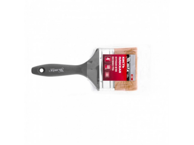 Кисть плоская "Евро" 4", натуральная щетина, пластмассовая ручка Mtx