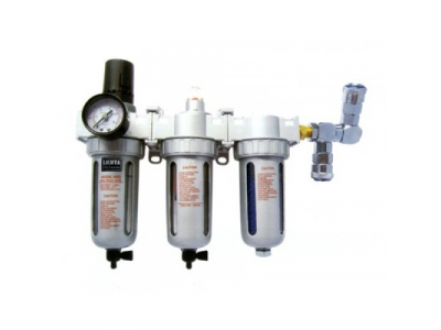Фильтр-влагомаслоотделитель тонкой очистки 3/8" 3х-уровневый, 0,01 микрон