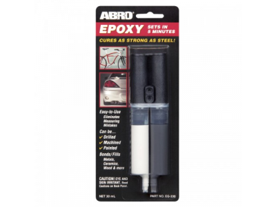 Клей эпоксидный высокопрочный в шприце, 30 мл от ABRO Клей эпоксидный высокопрочный в шприце, 30 мл