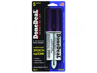 5-минутный эпокси-адгезив (цвет: прозрачный) от DONE DEAL 5-минутный эпокси-адгезив (цвет: прозрачный)