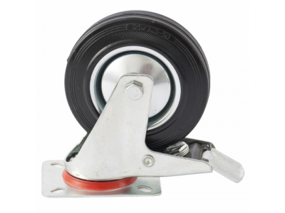Колесо поворотное с тормозом d-125 мм., крепление платформенное СИБРТЕХ
