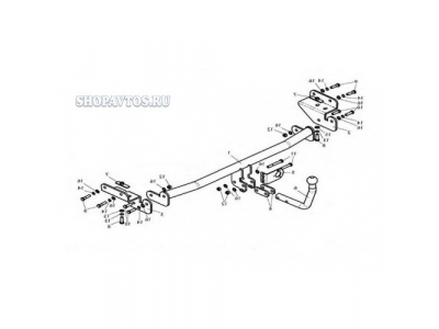 Фаркоп на Hyundai Solaris хэтчбек 2010-2015гг.