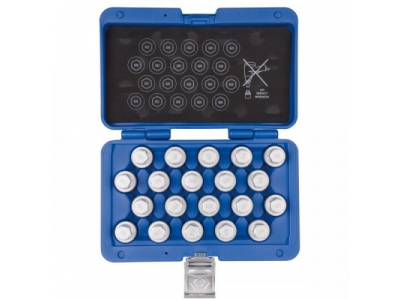 Набор насадок для монтажа/демонтажа секреток колес VW, 20 предметов от KING TONY Набор насадок для монтажа/демонтажа секреток колес VW, 20 предметов