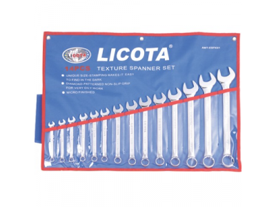 Набор ключей комбинированных дюймовых 14 предметов 5/16-1-1/4" от LICOTA Набор ключей комбинированных дюймовых 14 предметов 5/16-1-1/4"