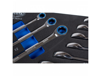 Набор ключей комбинированных трещоточных, 11пр., 8-24мм., EVA от LICOTA Набор ключей комбинированных трещоточных, 11пр., 8-24мм., EVA