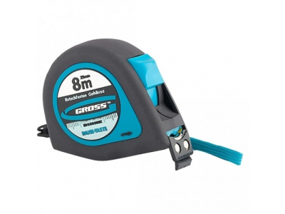 Рулетка "Ergonomisch", 8 м x 25 мм, магнитный обрезиненный зацеп// GROSS