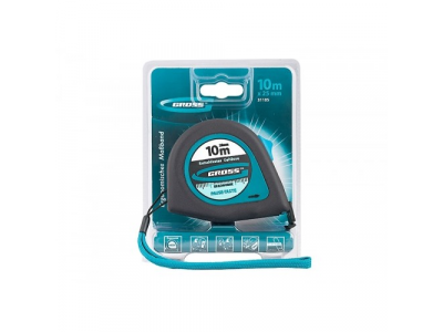 Рулетка "Ergonomisch",10 м x 25 мм, магнитный обрезиненный зацеп// GROSS