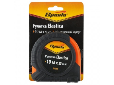 Рулетка Elastica, 10 м х 25 мм, обрезиненный корпус// SPARTA от SPARTA Рулетка Elastica, 10 м х 25 мм, обрезиненный корпус// SPARTA