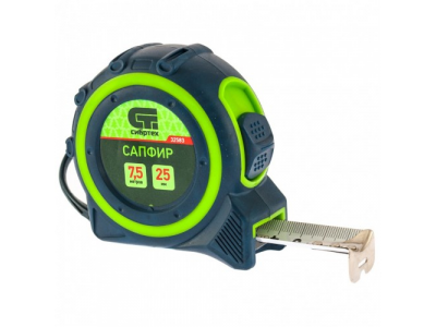 Рулетка Сапфир, двухкомпонентный корпус, 7,5 м х 25 мм Сибртех от СИБРТЕХ Рулетка Сапфир, двухкомпонентный корпус, 7,5 м х 25 мм Сибртех