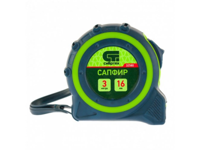 Рулетка Сапфир, двухкомпонентный корпус, 3 м х 16 мм Сибртех от СИБРТЕХ Рулетка Сапфир, двухкомпонентный корпус, 3 м х 16 мм Сибртех