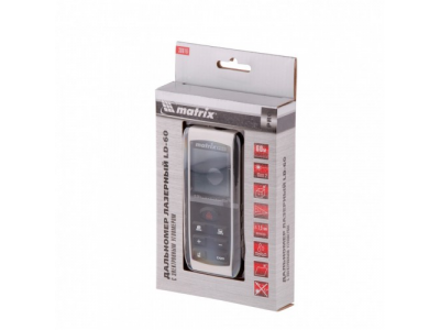 Лазерный дальномер LD-60, 60 м, с электронным угломером Matrix от MATRIX Лазерный дальномер LD-60, 60 м, с электронным угломером Matrix