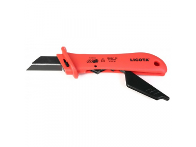 Нож электрика для снятия изоляции VDE 1000В, с откидной защитой от LICOTA Нож электрика для снятия изоляции VDE 1000В, с откидной защитой