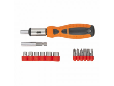 Отвертка реверсивная, биты, головки торцевые, 14шт.,// SPARTA