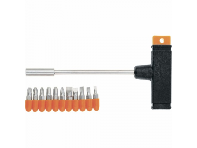 Отвертка с Т-образной ручкой, набор бит, 11 шт.// SPARTA