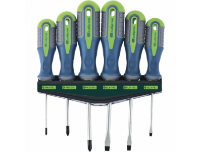 Набор отверток, CrV, трехкомпонентные рукоятки, 6 предм//Сибртех