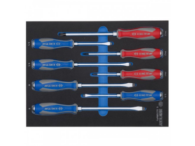 Набор отверток силовых, ложемент, 8 предметов, KING TONY