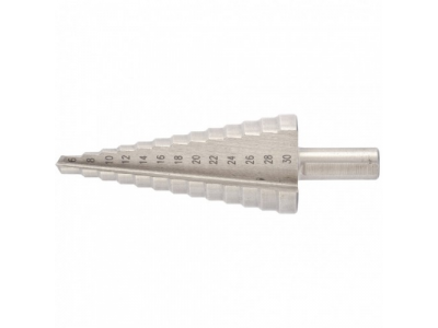 Сверло ступенчатое, 6-8-10-12-14-16-18-20-22-24-26-28-30 мм, Р6М5, трехгранный хвостовик Барс