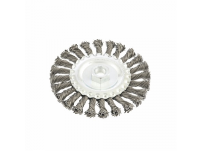 Щетка для УШМ 125 мм, М14, плоская, крученая проволока 0,8 мм// MTX