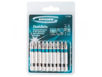 Набор бит PH2х50, сталь S2, 10шт //GROSS