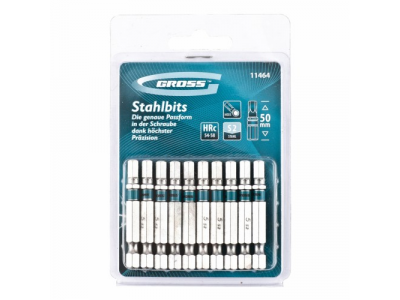 Набор бит HEX 5х50, сталь S2, 10 шт //GROSS от GROSS Набор бит HEX 5х50, сталь S2, 10 шт //GROSS