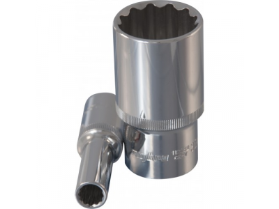 Головка торцевая 12 гранная глубокая 1/2"DR 16мм., Ombra 112216