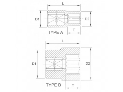 Головка торцевая 6гр. 1/2" 8мм