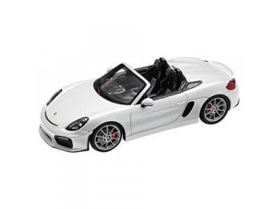 Модель автомобиля Porsche Boxter Spyder, Carrara White, артикул WAP0202120F от VAG Модель автомобиля Porsche Boxter Spyder, Carrara White, артикул WAP0202120F