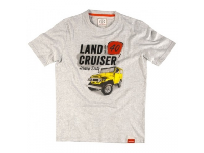 Футболка мужская Toyota Men's T-Shirt, Land Cruiser 40, Grey, артикул TMHRTTCM04S от Toyota Футболка мужская Toyota Men's T-Shirt, Land Cruiser 40, Grey, артикул TMHRTTCM04S
