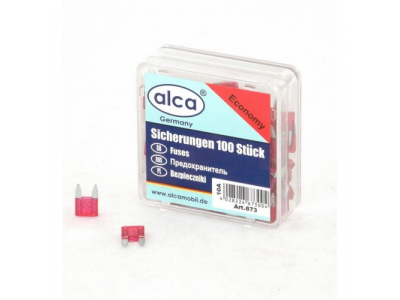 Предохранитель флажковый мини 10A в пластиковой коробке (100 шт.) от ALCA Предохранитель флажковый мини 10A в пластиковой коробке (100 шт.)