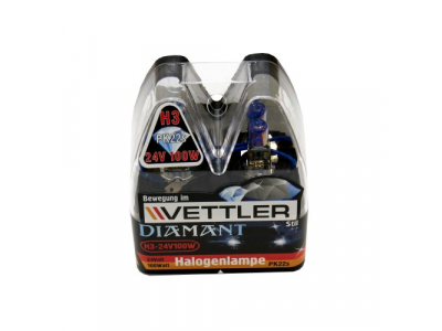 Лампа галоген.H3 24 V 100 W Diamant (к-т) (PK22s) VETTLER
