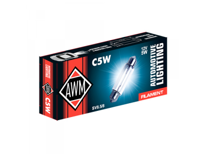 Лампа накаливания AWM C5W 12V 5W (SV8.5/8) от AWM Лампа накаливания AWM C5W 12V 5W (SV8.5/8)