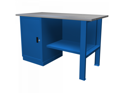 Верстак однотумбовый с дверцей (1390х686х845h), оцинкованная столешница от ФЕРРУМ Верстак однотумбовый с дверцей (1390х686х845h), оцинкованная столешница