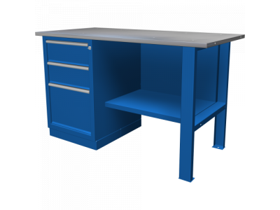Верстак однотумбовый с 3 ящиками (1390х686х845h), оцинкованная столешница от ФЕРРУМ Верстак однотумбовый с 3 ящиками (1390х686х845h), оцинкованная столешница